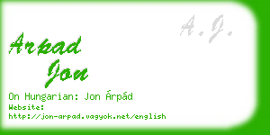 arpad jon business card